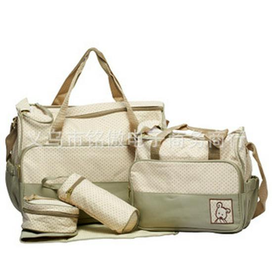 5-Piece Polka Dot Mummy Bag Set: