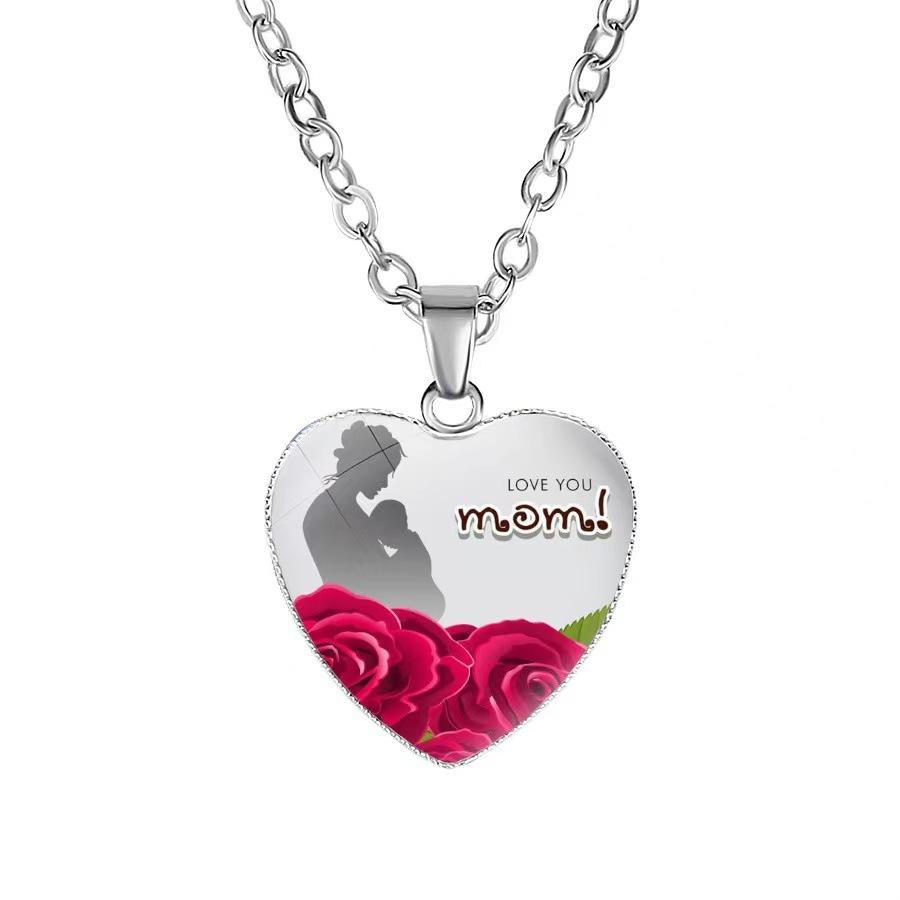 Accessories Mom's Love MOM Heart Pendant Simple Holiday Gift Fashion Versatile Necklace Women