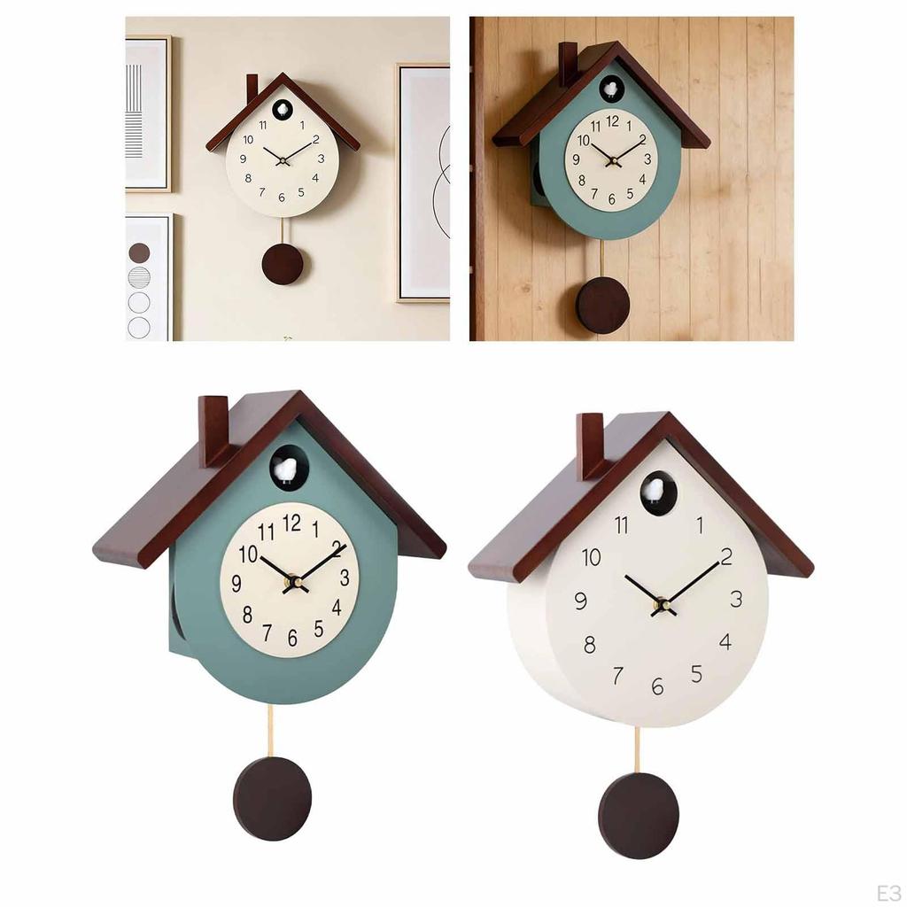 Chiming Cuckoo Clock with Pendulum Coo Decorative Wood Wall Watch for Family Friends