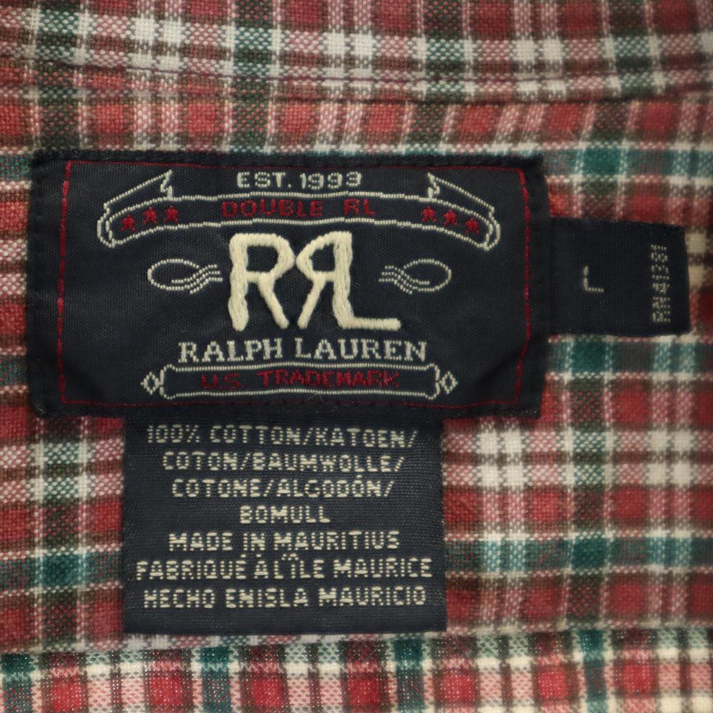 RRL 90s Initial Tag Red 3 Stars Old Check Pattern Long Sleeve Shirt L Men's Used