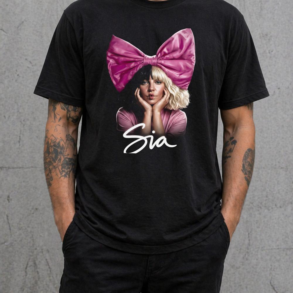 Sia T Shirt Pop Singer Graphic Tee Adults Kids Black Gift Music Fan 2XL