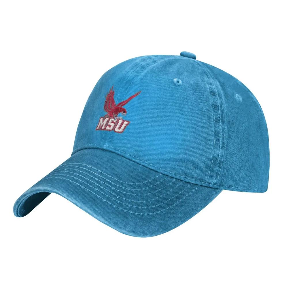 Logo Hat Adjustable Baseball Cap Cotton Cowboy Hat Fashionable for Man Woman Blue