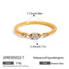 Youthway Minimalist Square Zirconia Ring Stainless Steel 18K Gold Color Stackable Band Women's Rings for Wedding Party Gifts