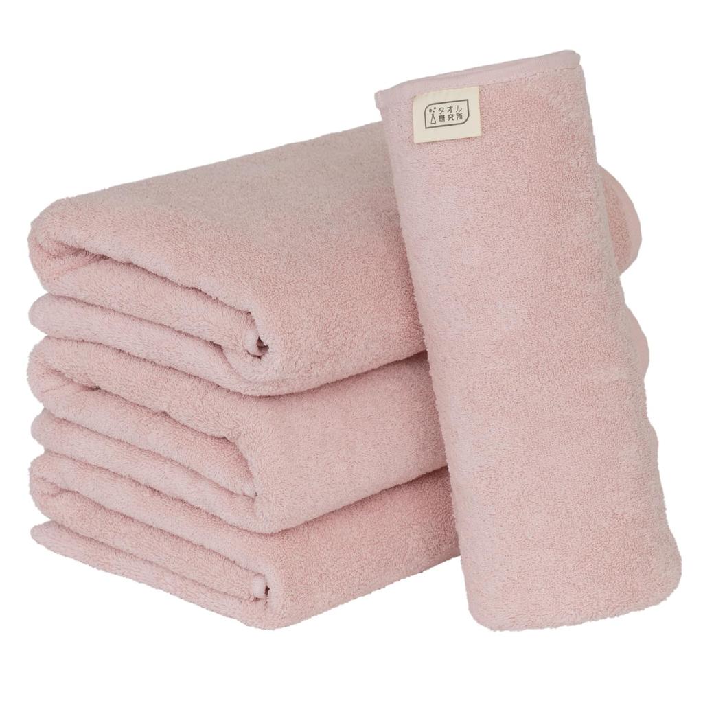 Towel Laboratory Bath Rose Set of Standard Medium Low Fast JapanTechnology [Everyday Simple] #001 Towels, Pink, 4, Type, Weight, Shedding, Absorbency,