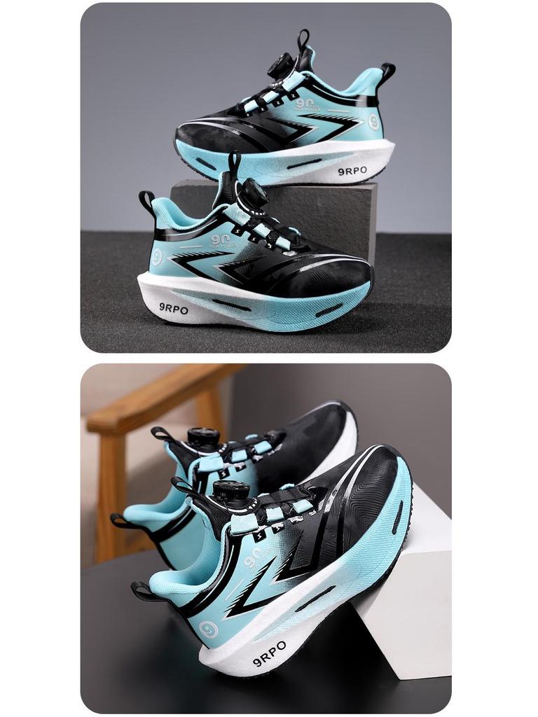 Autumn 2025 Boys' Non-Slip Running Basketball Shoes - Breathable Leather with Carbon Plate, Trendy Sports Design for Students