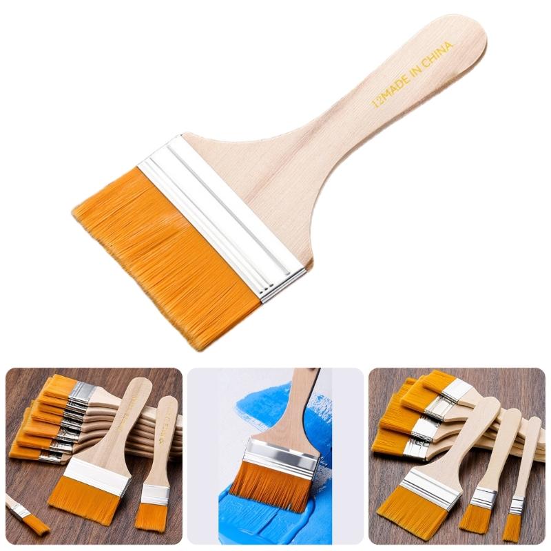 Pack of 10 Small Paint Brushes with Soft Bristles Wood Handle Include 1 Pair Gloves for Edges Painting Wall and Cabinets