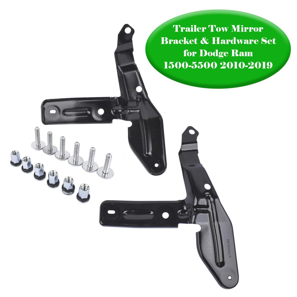Trailer Tow Mirror Bracket & Hardware Set for Dodge Ram 1500-5500 2010-2019
