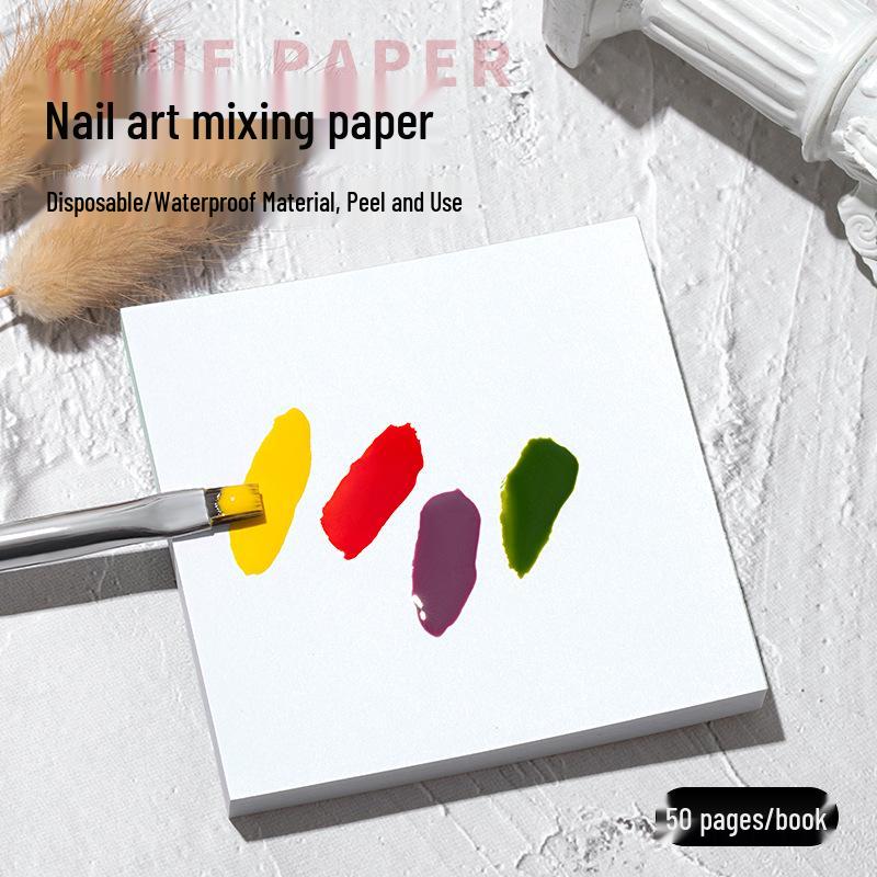 Disposable Double-Sided Waterproof Mixing Palette Paper for Nail Gel Color Blending in Manicures