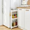 Aissiora Narrow Storage Wagon, 3-Tier, 7cm Ultra-Thin Design, Slim Rack, Adjustable Shelves, Bottle Rack, 360° Silent Casters, Sturdy, Lightweight, Ea