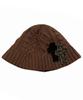 SK8ER ROCK Cable Knit Cross Bucket Hat ((Brown))