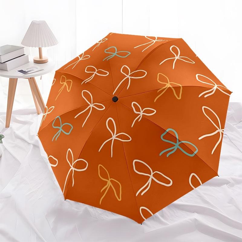 1pc Bow Pattern Automatic Open/Close Umbrella - Compact Travel Umbrella, Gift for Birthday, Holiday Yy260106055