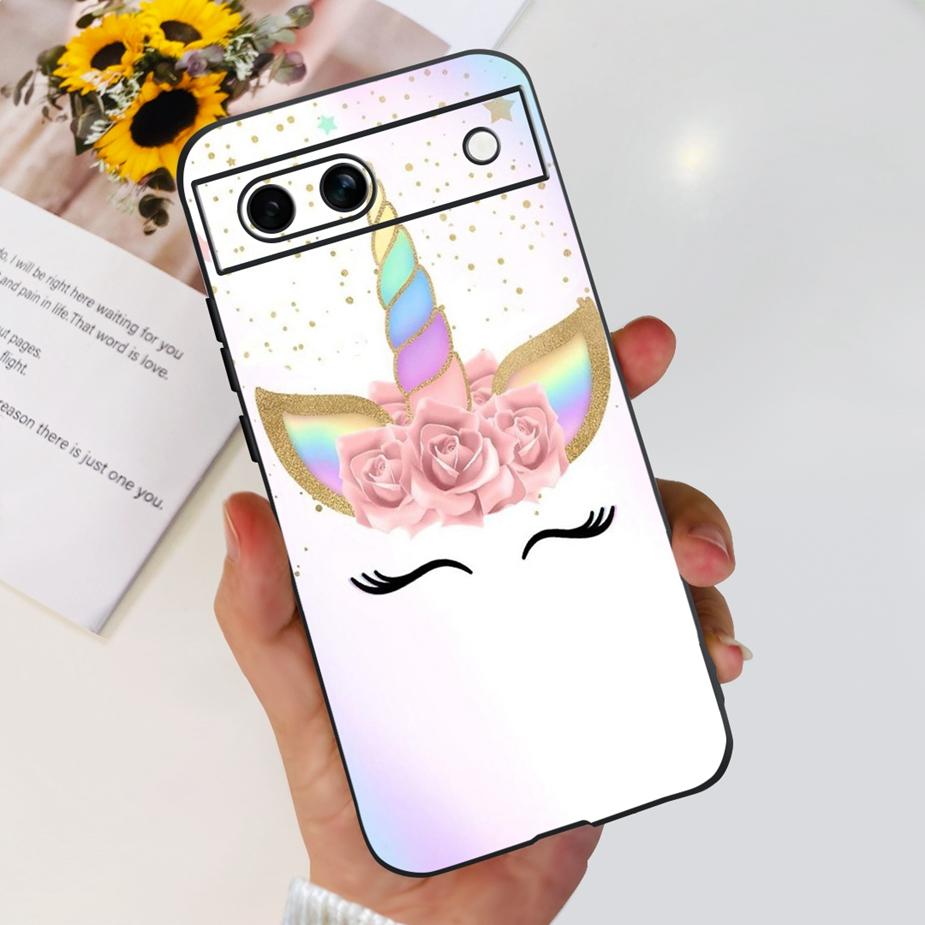 For Google Pixel 8A Case Pixel8 Pro Cute Cat Flower Painted Cover Silicone Phone Case For Google Pixel 8 Pro Pixel8A Soft Fundas