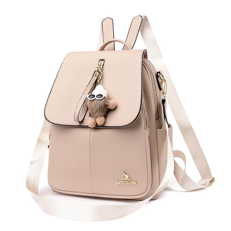 

Women s Large Capacity Soft Leather Backpack