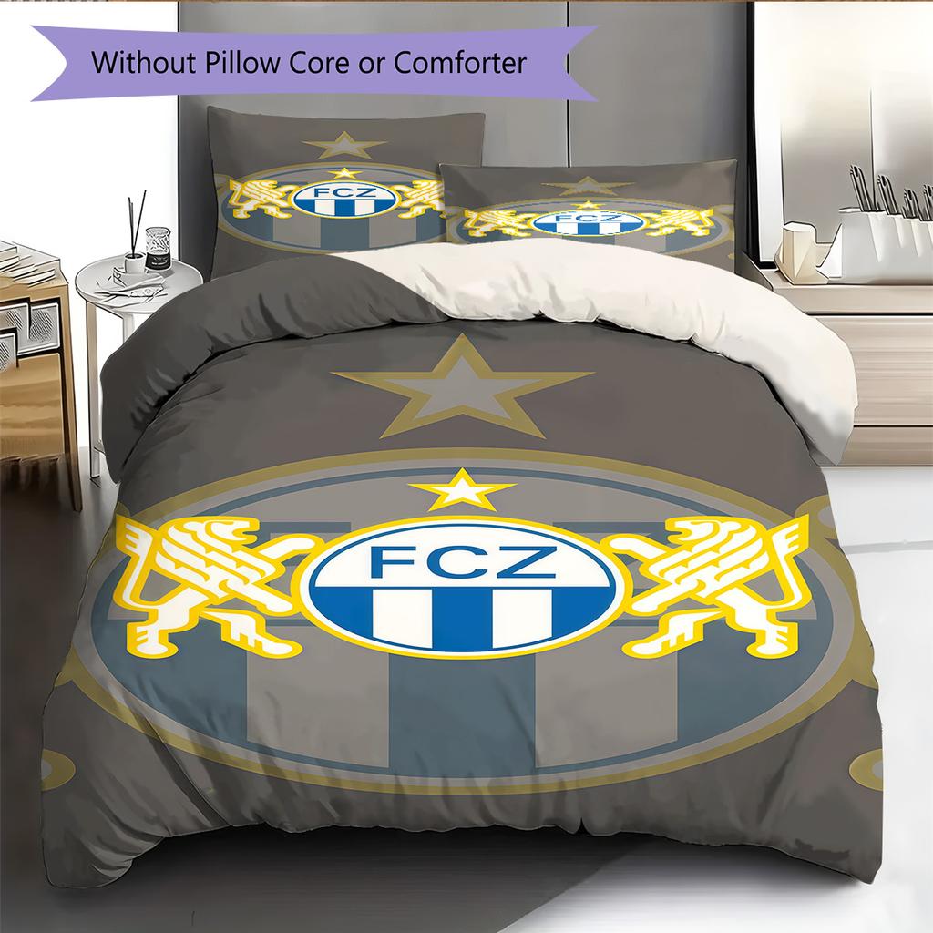 FC Luzern  Pattern Bedding Quilt Set Quilt Cover Pillowcase Home Decoration Birthday Gift (1 * duvet cover + 2 * pillowcase, without core)