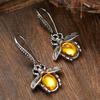 Huajie Damen Retro Imitation Glühwürmchen Form Hängeohrringe Ethnischer Stil Traditionelle Bankett Ohr Accessoires Trendig