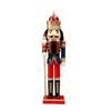 Christmas Nutcrackers Soldier Figure Wooden Christmas Nutcrackers Ornaments with Hand-Colored Features and Integrated Base for Holiday Arrangements