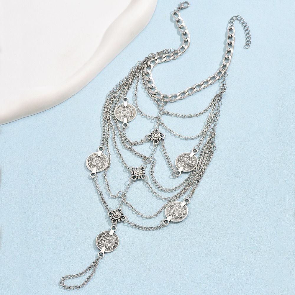 2 pcs Multi-layer Tassel Ankle Chain Light Luxury Foot Chain Charm Instep Chain  Gifts