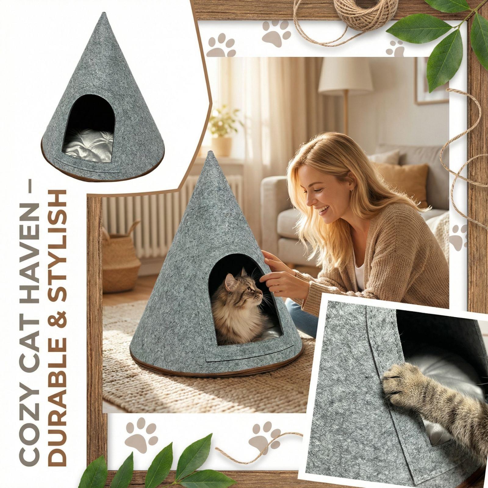 

Scratch Resistant Suitable For All Seasons Conical Cats House one size