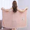 Women Coral Fleece Bathrobe Absorbent Soft Quick Dry Adult Towel Gown for Shower Home Use Spa Relaxation Sleepwear