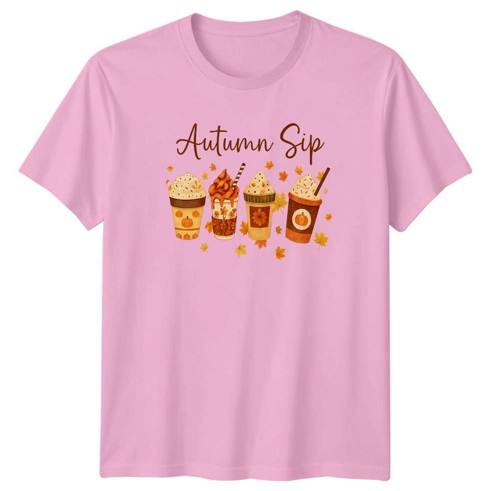 Autumn Sip Unisexs TShirt Pumpkin Spice Latte Fall Drinks