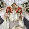 European Retro Single-Breasted Lapel Shirt & High-Waisted Pleated Skirt Set