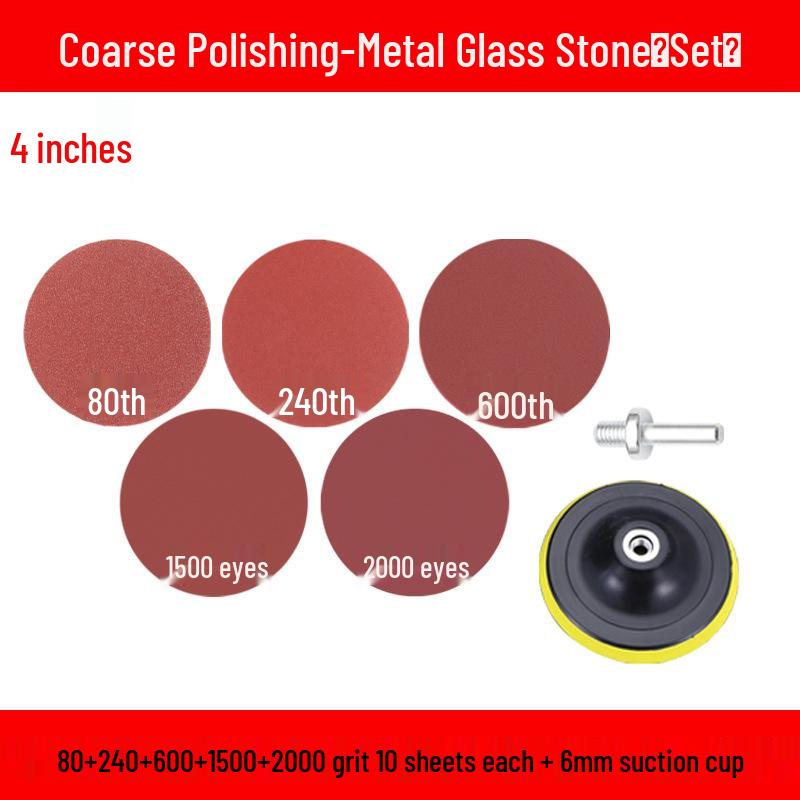 Round Self-Adhesive Sanding Discs Set: 1-4 Inch Polishing Pads for Glass Grinding
