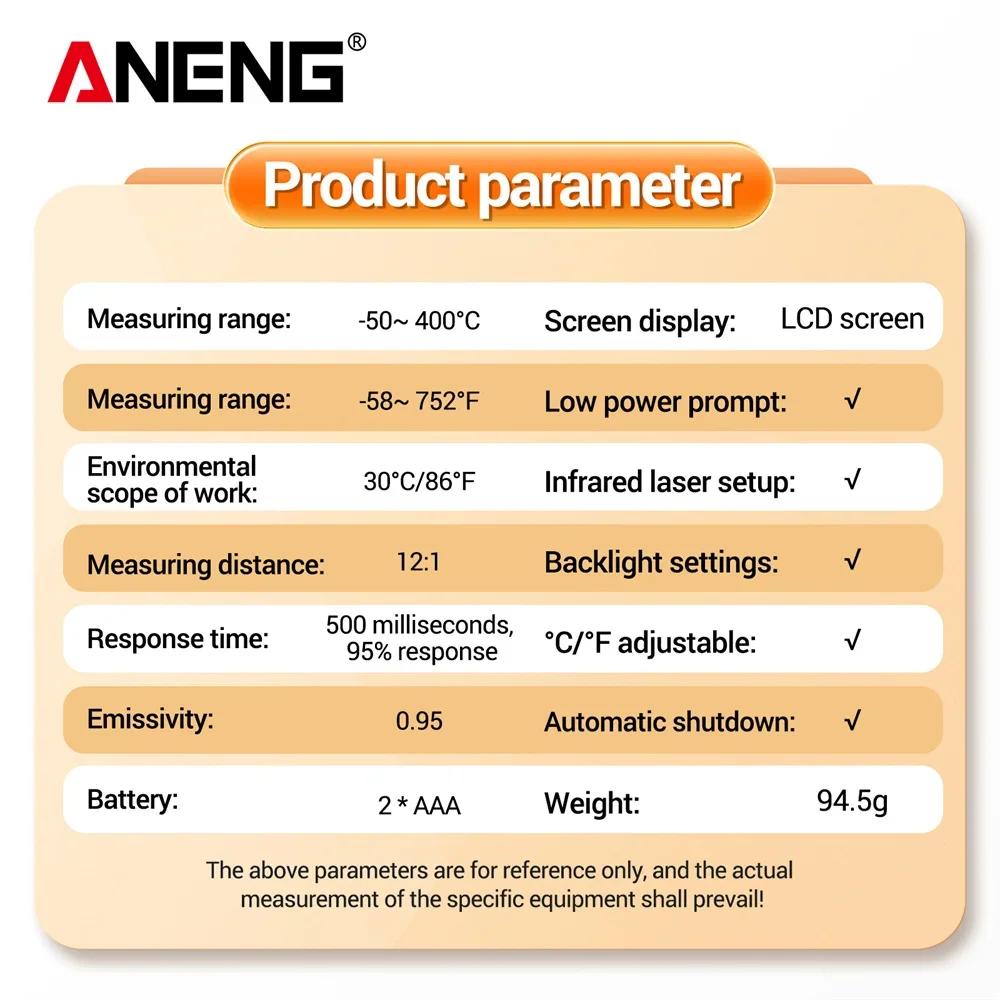 Digital Infrared Thermometer TH201 High Sensitivity Backlight Screen Laser Positioning  with High and Low Temperature Range Tools with Digital Display