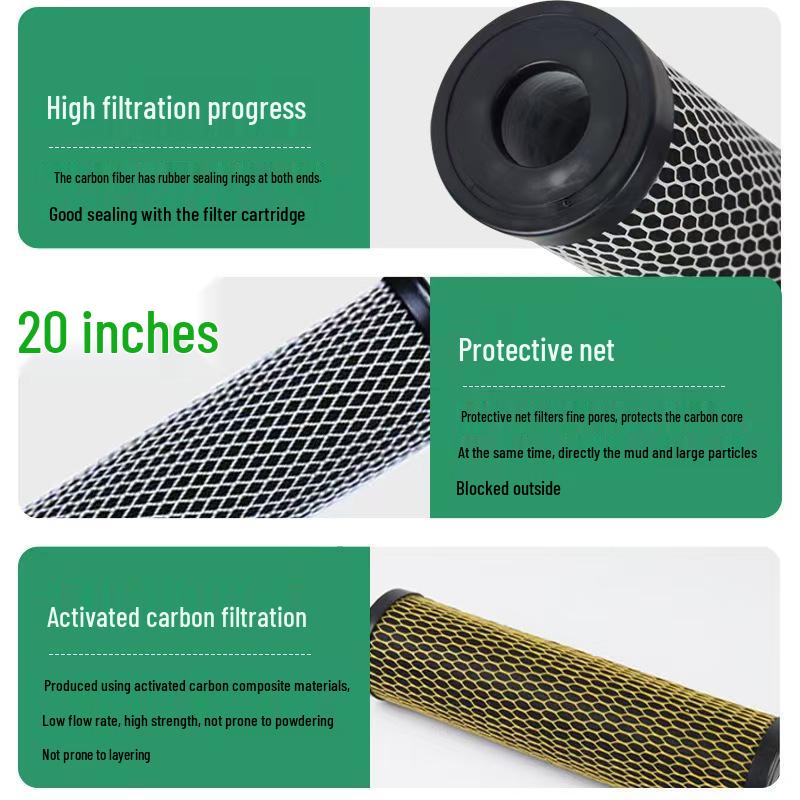 Carbon Fiber Water Purifier Filters: 10, 20, 30-inch High-Efficiency Precision Filtration Cartridges