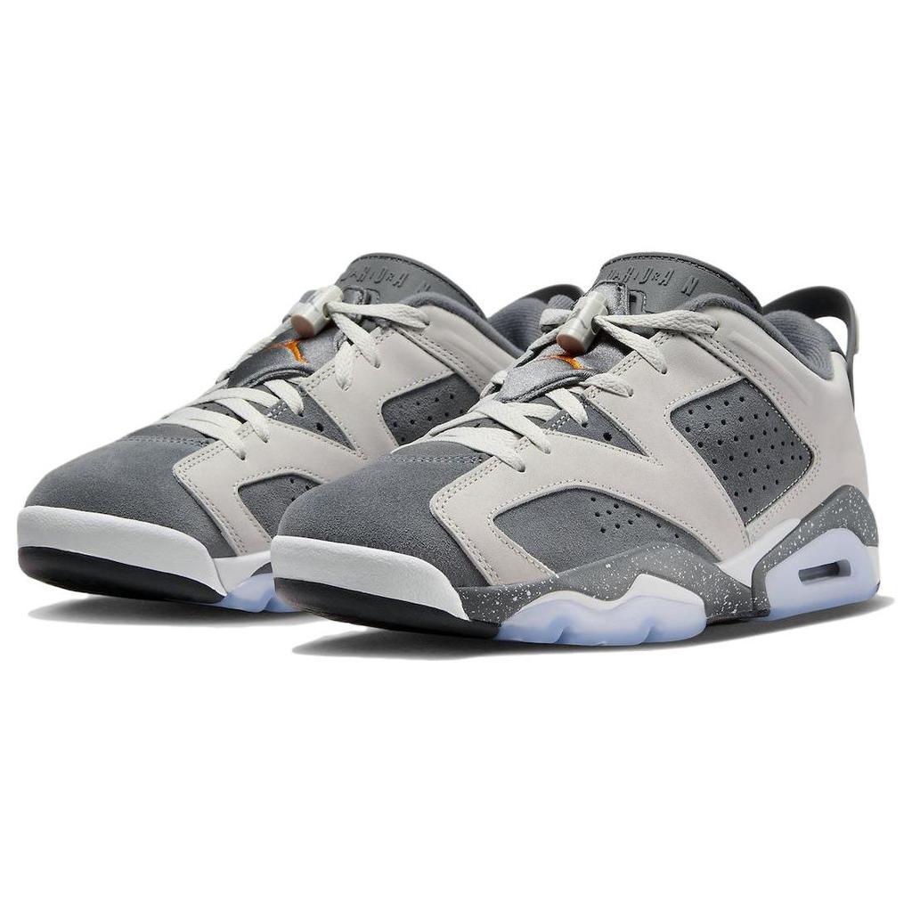 Paris Saint-Germain x Air Jordan 6 Retro Low Iron Grey Herren-Sneaker Light-Bone Magma-Orange White DZ4133-008