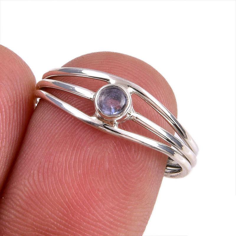 

Natural Tanzanite Gemstone 925 Solid Sterling Silver Jewelry Ring Size 7.5 M6L18