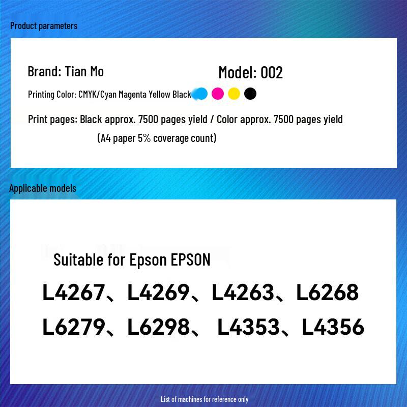 Generic 002 Ink Set for Epson L-Series Printers