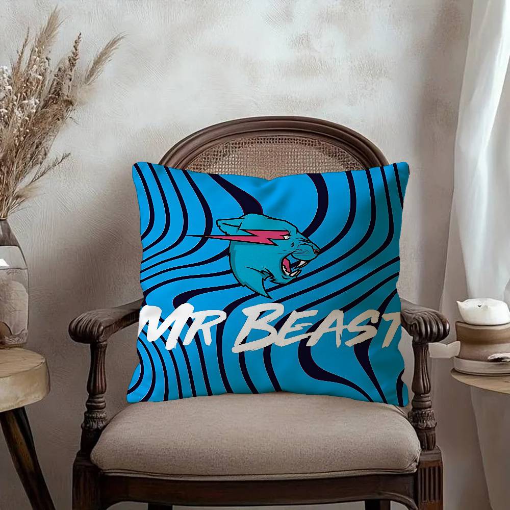 Logo M-Mr cool Beast Cushion Cover Car Throw Pillow Case For Sofa Car Christmas Gift 40x40cm 45x45cm