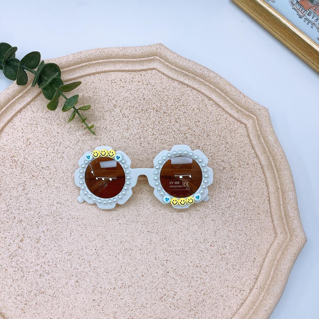 Moda İnci Çocuk Güneş Gözlüğü Kendin Yap Bebek Yuvarlak UV Korumalı Güneş Gözlüğü Güneşlik Gözlükleri Trend
