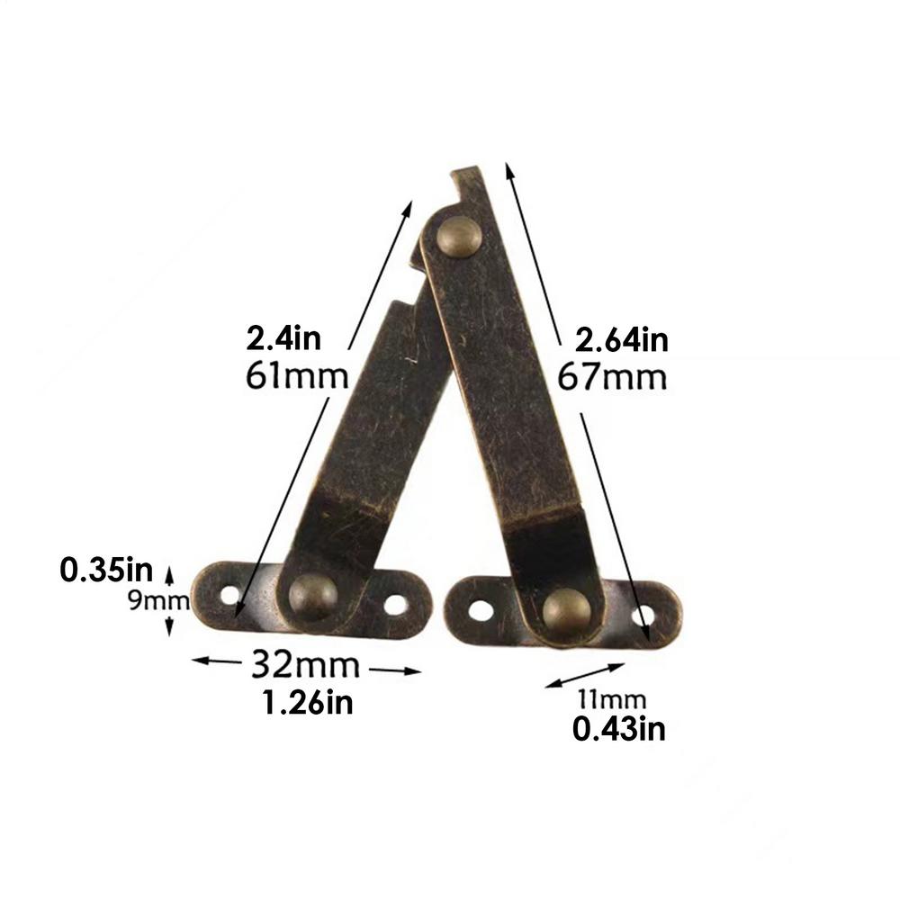 

Lid Hinge 6 Piece Soft Close Toy Box Hinges Adjustable Heavy Duty Bracket Hardware Locking for Mechanism Cabinet Bench Coffee