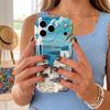 Santorini Island Aegean Sea Landscape Wavy Edge Phone Case For iPhone 16 15 14 Pro Max 13 12 11 Mini XR XS SE 2020 7 8 Plus Air Cover
