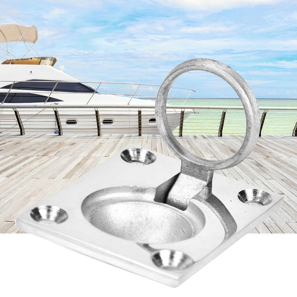 316 Stainless Steel Marine Flush Lift Buckle Ring 48x38mm Silver Flush Ring Pull Handles Square Square Floor Pull Handle