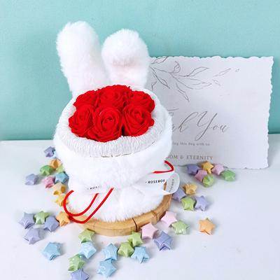 Soap Flower Rabbit Ears Scented Forever Birthday Home Wedding Decorations Mother's Day Gift