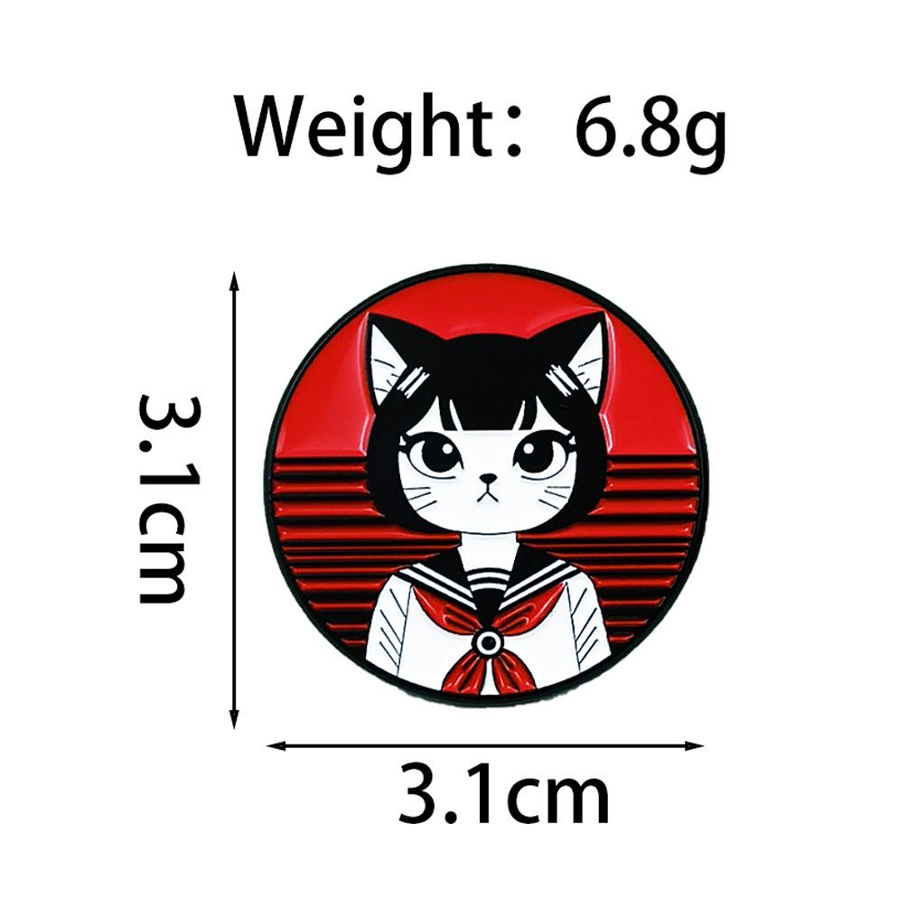 Creative Cartoon Cat Brooch: Cute Schoolgirl Uniform Accessory