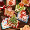 30Pcs Retro Cartoon Christmas Cards 3D Stereo Greeting Cards Handwritten Xmas Eve Cards Holiday Decor Cards Festival Gifts