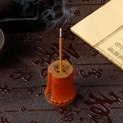 Portaincienso de Bambú Natural Soporte de Metal para Incienso de 5 Agujeros para Varilla de Incienso Plato para Incienso Recogedor de Cenizas Decoración para el Hogar