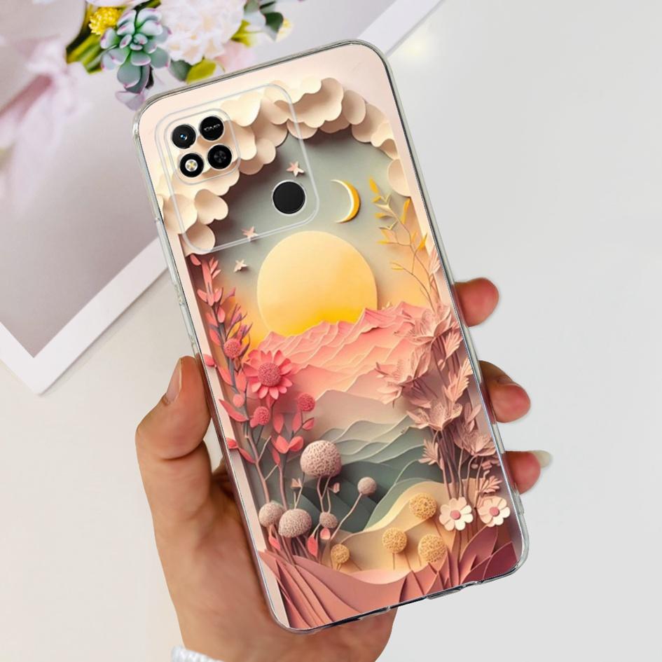 For Xiaomi Redmi 10A Case New Fashion Flower Butterfly Transparent Silicone Cover For Xiomi Redmi 10A Funda Redmi10a 10 A Bumper