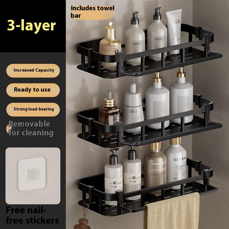 Bathroom Organizer Rack Punch-free Wall Mounted Triangle Storage Rack Corner Shelf Wall Soap Holder