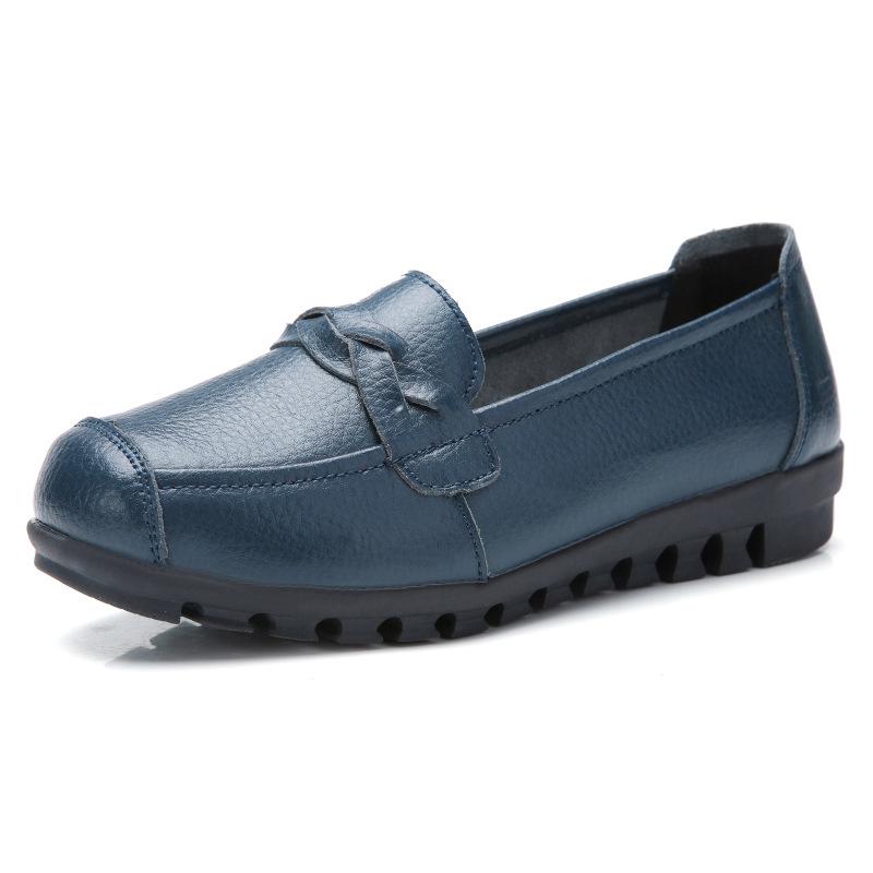 Motinos batai Odiniai minkšta apačia pagyvenusių žmonių moteriški batai Patogūs plokščiakulniai batai