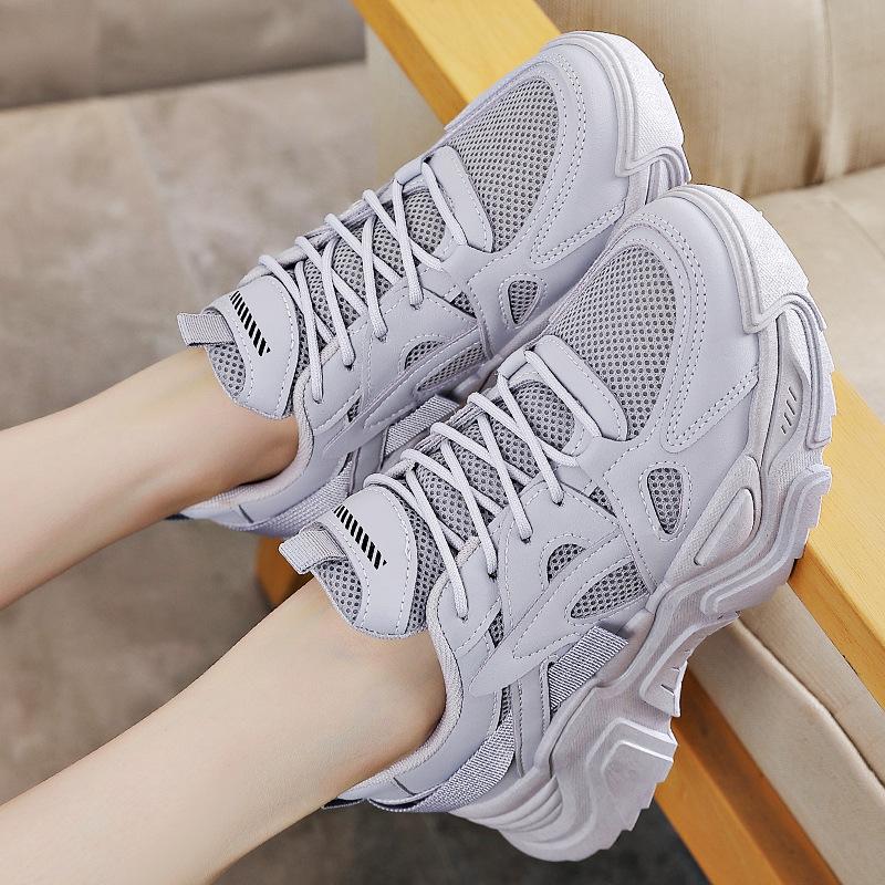 Spring and summer new mesh breathable sports shoes platform casual dad shoes simple