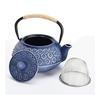 Chaleira de ferro sem esmalte IH compatível bule elegante bule para fogo aberto flor de cerejeira azul 1000ml