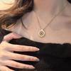 Retro Luxus Ausgestanzt Exquisite Rosettenfenster Rubin Einseitig Diamant Halskette Neu Im Kreis Kragenkette Hochzeits Schmuck