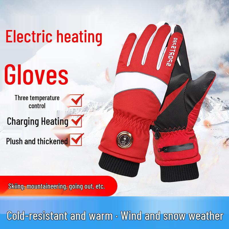 Heated Waterproof Winter Gloves: Electric Motorcycle & Ski Wear for Men and Women, Thickened with Velvet, Cold-Resistant.