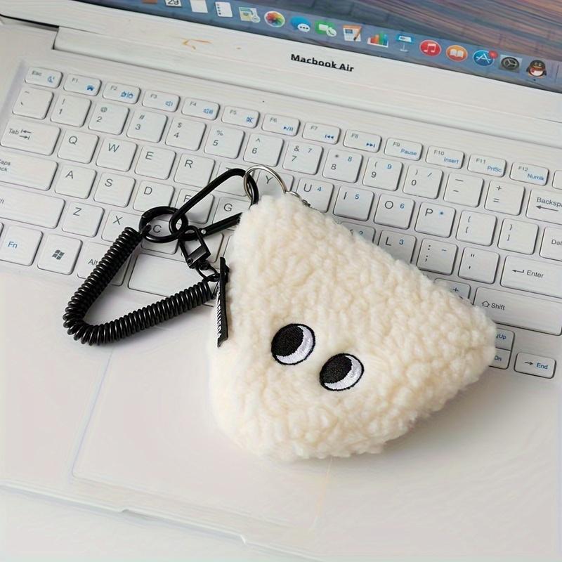 Cute Rice Vegetable Roll Plush Wallet, Kawaii Hanging Storage Bag with Zipper Lightweight Portable Organizer Pouch
