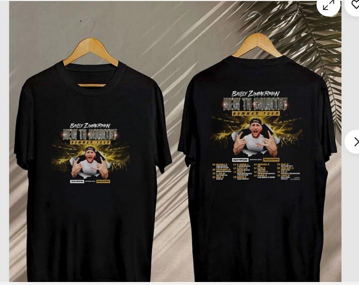 

Bailey Zimmerman 2025 New To Country Tour Shirt 4XL