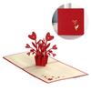 Stereoscopic Roses 3D Pop Up Love Greeting Card Envelope Valentines Day Birthday Anniversary Greeting Card Couples Postcard